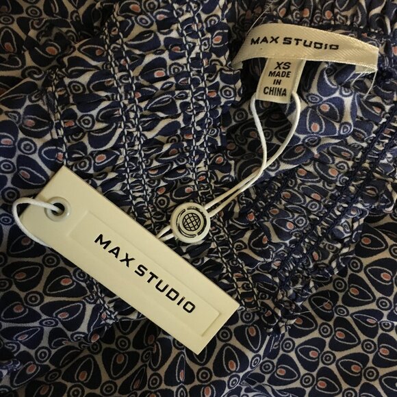 NWT Max Studio Bohemian Balloon Sleeve Mock Neck Maxi Dress - Picture 10 of 16